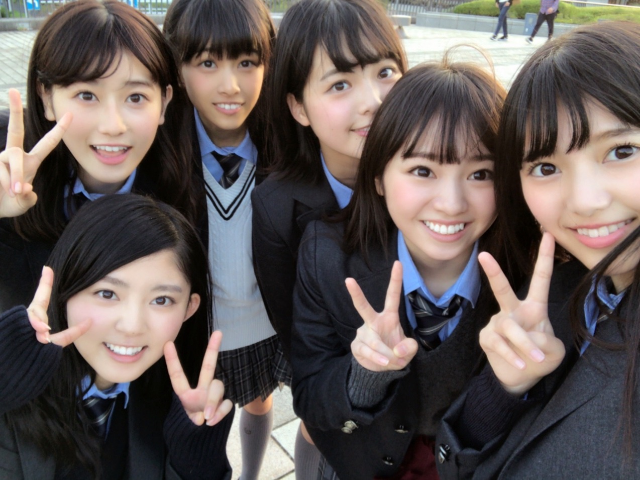 Groups of japanese high school girls in uniform